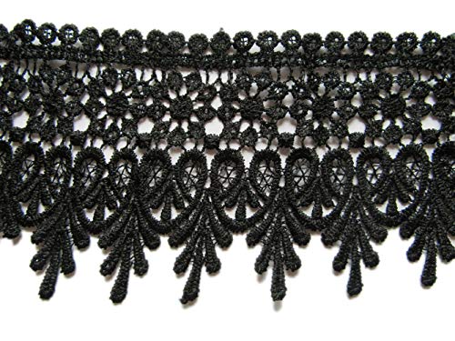 YYCRAFT 5 Yards Black Lace Edge Trim Wedding Applique DIY Sewing Crafts(Width:3.5") - Image 5