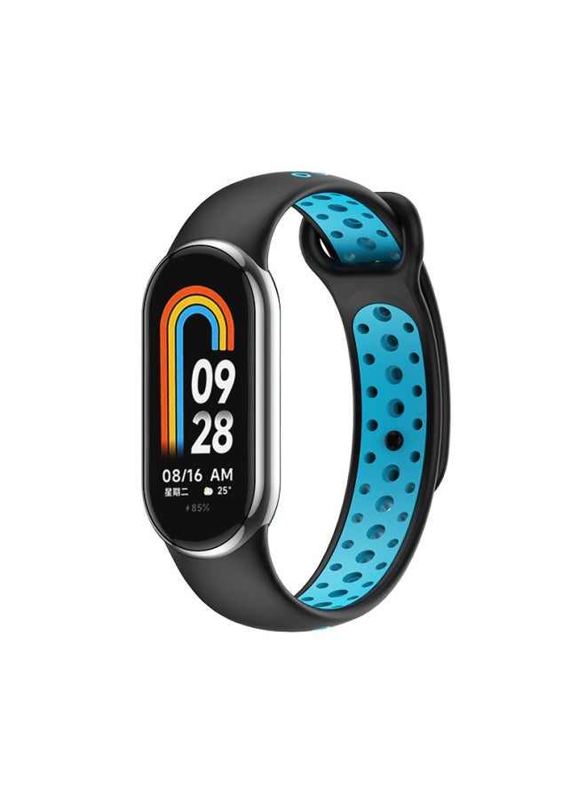 Generic - Suitable For Mi Band 9 Strap Mi Band Nike Double Color Hole Strap Mi Band 8 Split Wristband-Color:Light Green White-Specifications:M 8/9 - Image 1