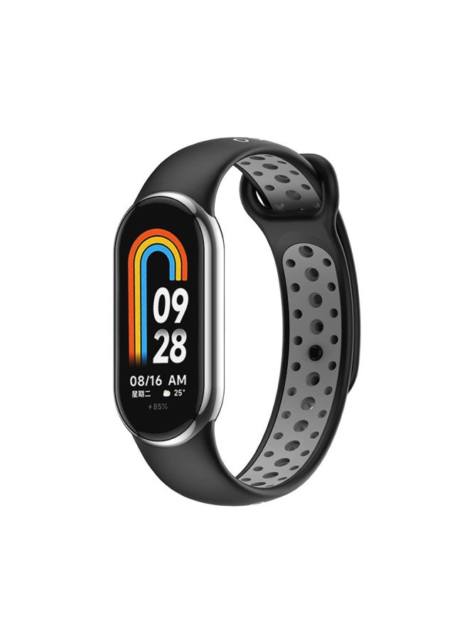 Generic - Suitable For Mi Band 9 Strap Mi Band Nike Double Color Hole Strap Mi Band 8 Split Wristband-Color:Light Green White-Specifications:M 8/9 - Image 1