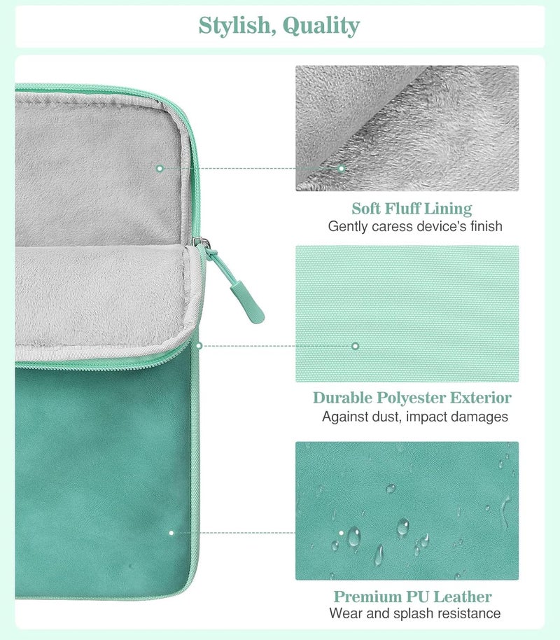 Excefore 9-11 Inch Tablet Sleeve Bag Carrying Case For Ipad Pro 11 2021-2018, Ipad Air 5/4 10.9, Ipad 10.2, Galaxy Tab A8 10.5/Tab S8 11", Surface Go 2/1, Protective Bag With Pocket, Green - Image 3