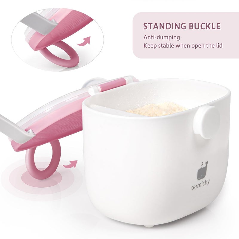 Termichy Baby Formula Dispenser, Portable Milk Powder Dispenser Container with Carry Handle and Scoop for Travel Outdoor Activities with Baby Infant, 8.8OZ, 0.55LB, 250g,500ml (Baby Pink) - Image 5