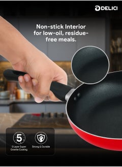 DELICI Nonstick Cookware 10 Piece Set with Tempered Glass Lids, Heat Resistant Handles, 10X Tougher Nonstick Coating, Quick & Even Heat Distribution, Includes Saucepan, Wokpan, Frypan & Milkpan  - Image 4