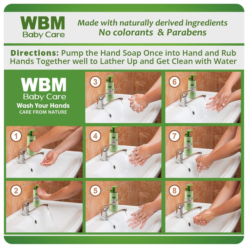 WBM Care Baby Natural Liquid Hand Soap 6.8 oz (Pack of 3) | Gentle Hand Wash with Honey, Wheatgerm & Organic Olive Oil | Moisturizing, Non-Toxic, Safe for Sensitive Skin - Image 4