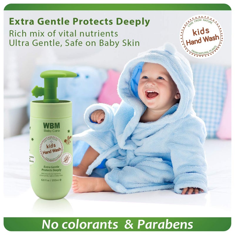 WBM Care Baby Natural Liquid Hand Soap 6.8 oz (Pack of 3) | Gentle Hand Wash with Honey, Wheatgerm & Organic Olive Oil | Moisturizing, Non-Toxic, Safe for Sensitive Skin - Image 2