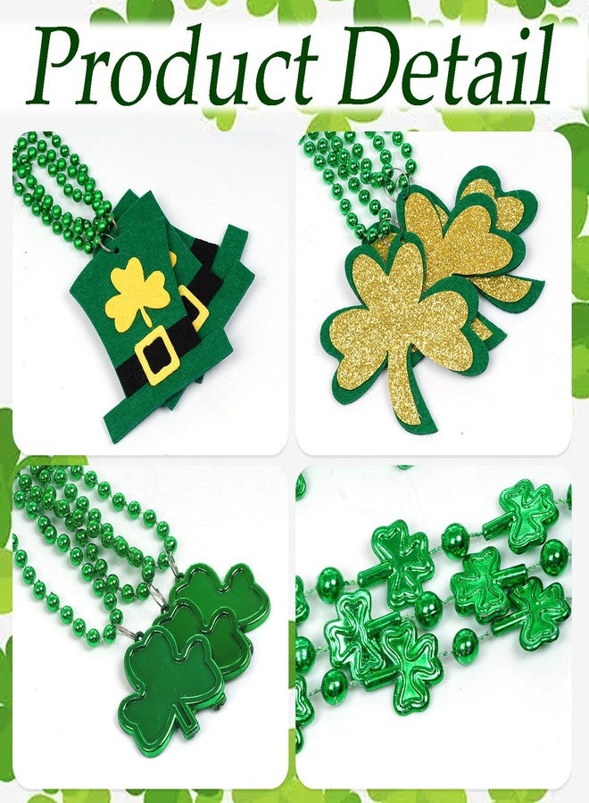 Ishua 20 Pcs St. Patrick's Day Necklaces Bulk Accessories - Shamrock Necklaces Green Bead Party Favors for Men Women Irish Holiday Decor St Patricks Day Accessories Supplies - Image 4
