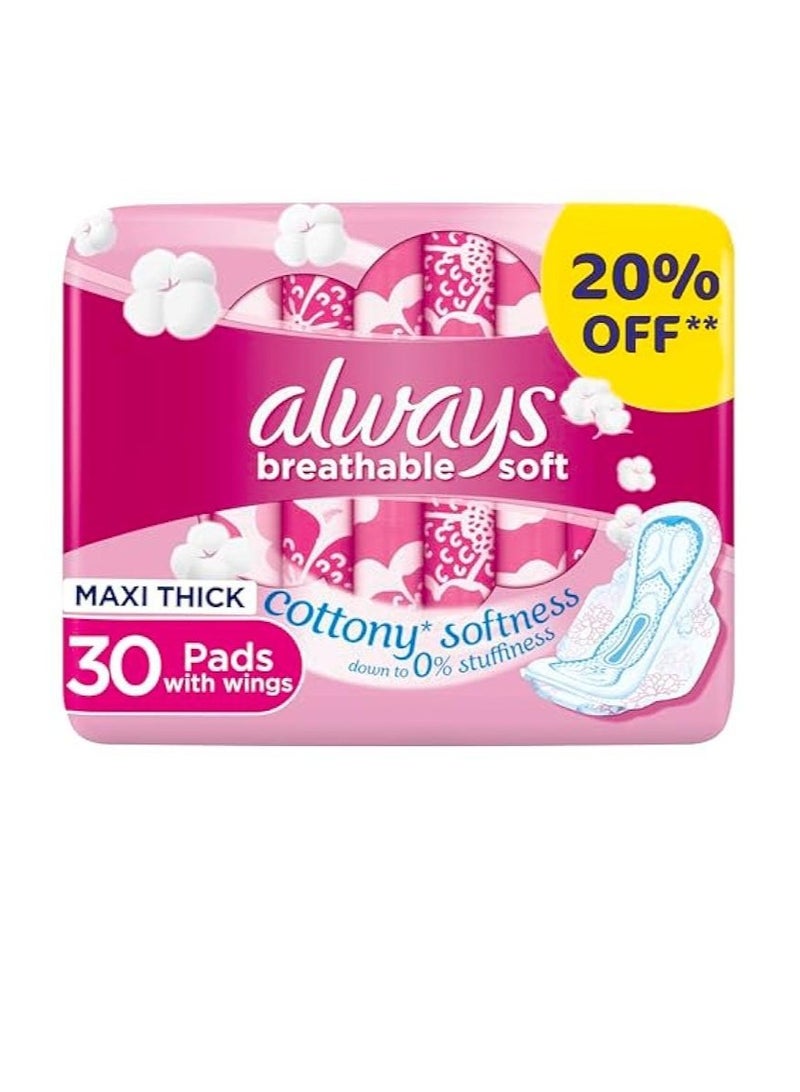 Always Maxi Thick Large Pads (20% Off) 30 per pack