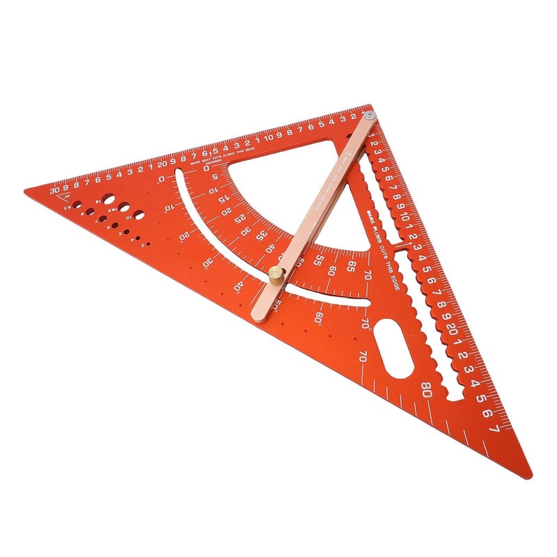 Eujgoov Aluminum Alloy Rafter Square, Protractor Miter Ruler with Engraved Scale and Angle Positioning Rod, for Woodworking Framing and Angle Measurement - Image 1