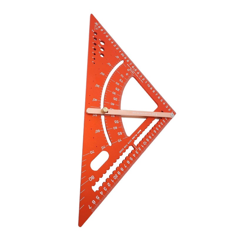 Eujgoov Aluminum Alloy Rafter Square, Protractor Miter Ruler with Engraved Scale and Angle Positioning Rod, for Woodworking Framing and Angle Measurement - Image 4