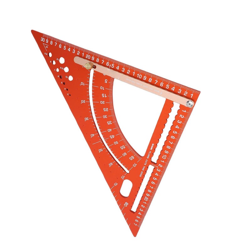 Eujgoov Aluminum Alloy Rafter Square, Protractor Miter Ruler with Engraved Scale and Angle Positioning Rod, for Woodworking Framing and Angle Measurement - Image 5