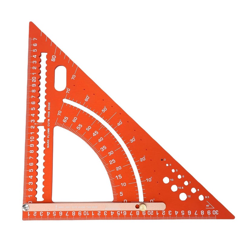 Eujgoov Aluminum Alloy Rafter Square, Protractor Miter Ruler with Engraved Scale and Angle Positioning Rod, for Woodworking Framing and Angle Measurement - Image 3