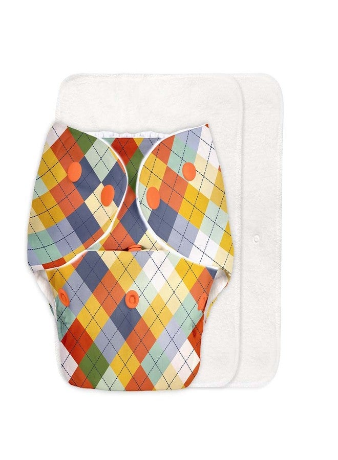 سوبربوتمز حفاضات قماشية أساسية من سوبر بوتومز للأطفال | حفاضات قماشية قطنية قابلة للغسل وإعادة الاستخدام | من 0 إلى 3 سنوات | مقاس واحد يناسب الجميع | قابلة للتعديل | تقلل من الطفح الجلدي | مزودة بحشوتين/قطعتين سريعتي الجفاف | لون خوخي بنقشة هندسية | - Image 1