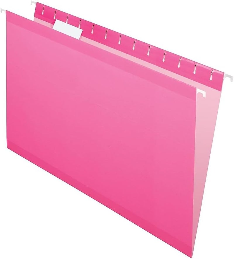 Pendaflex 04153 1/5 PIN Reinforced Hanging Folders, Legal Size, Pink, 1/5 Cut, 25/BX (4153 1/5 PIN) - Image 2