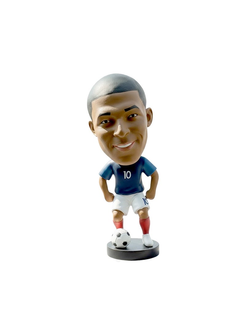 Football Super hero Bobble Head for car dashboard or desk and Football Stars jersey keychain (mbappe Bobblehead) - Image 1
