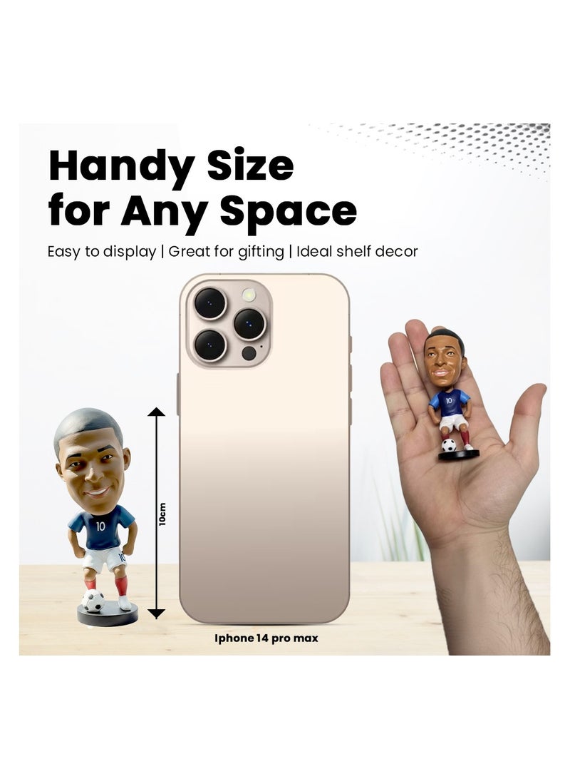 Football Super hero Bobble Head for car dashboard or desk and Football Stars jersey keychain (mbappe Bobblehead) - Image 3