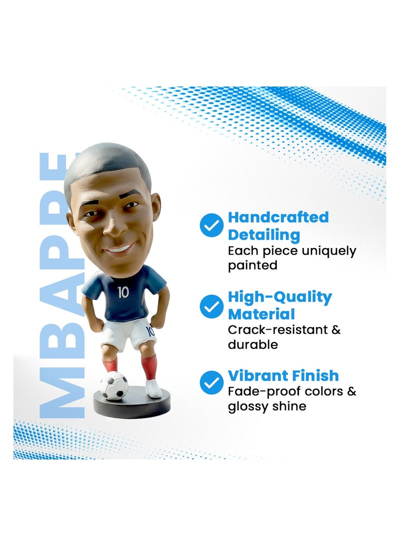 Football Super hero Bobble Head for car dashboard or desk and Football Stars jersey keychain (mbappe Bobblehead) - Image 4
