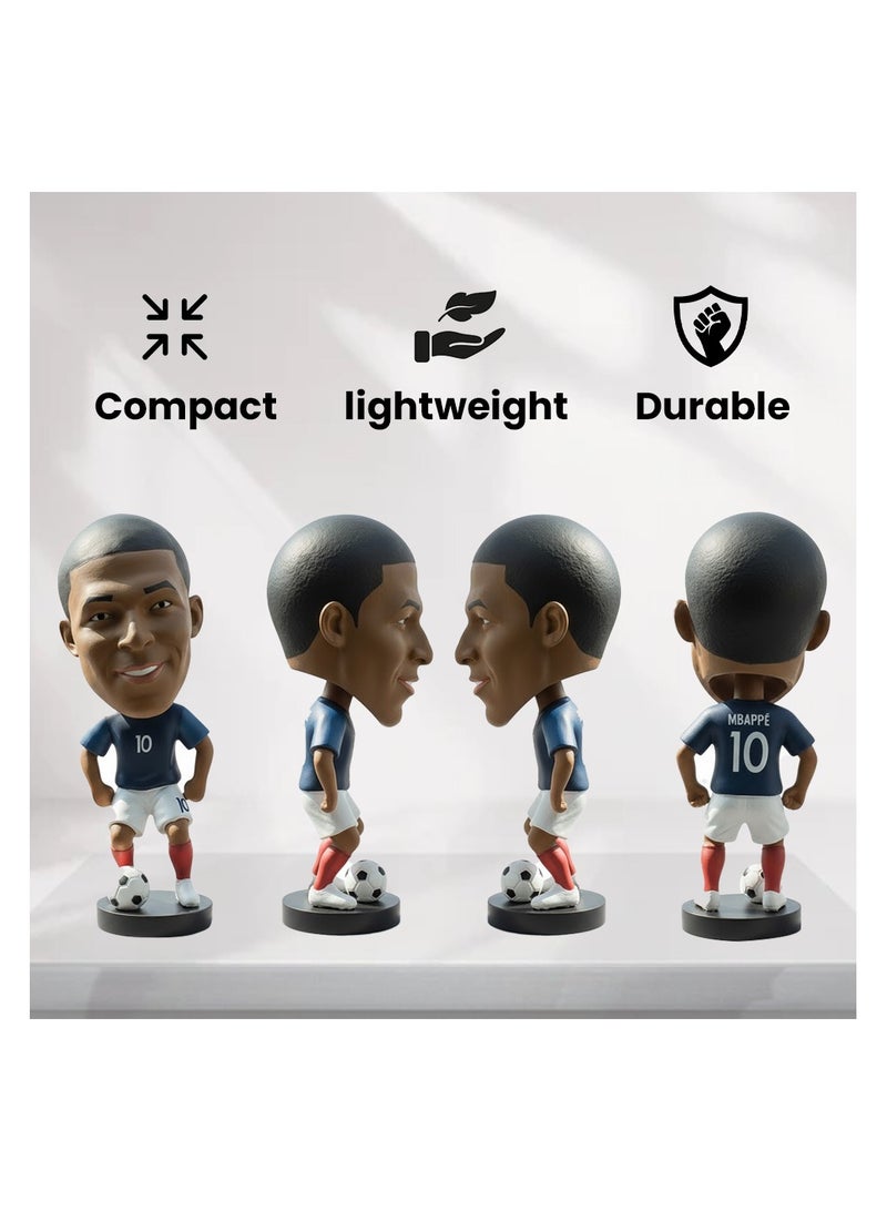 Football Super hero Bobble Head for car dashboard or desk and Football Stars jersey keychain (mbappe Bobblehead) - Image 5