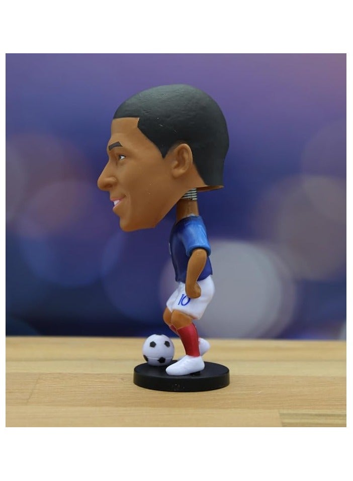 Generic Football Super hero Bobble Head for car dashboard or desk and Football Stars jersey keychain (mbappe Bobblehead) - Image 2