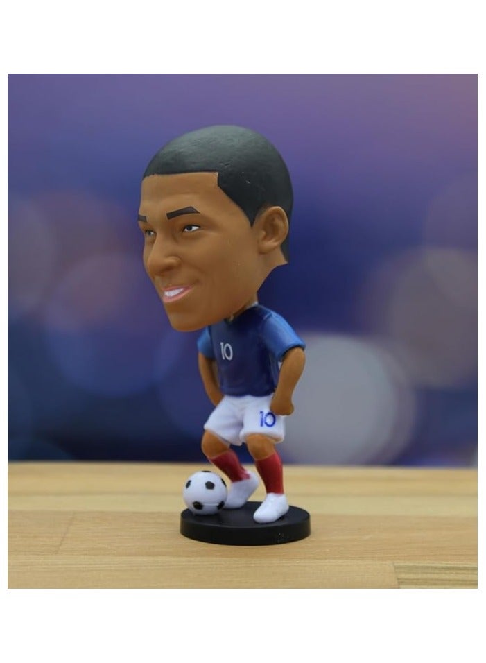 Generic Football Super hero Bobble Head for car dashboard or desk and Football Stars jersey keychain (mbappe Bobblehead) - Image 3