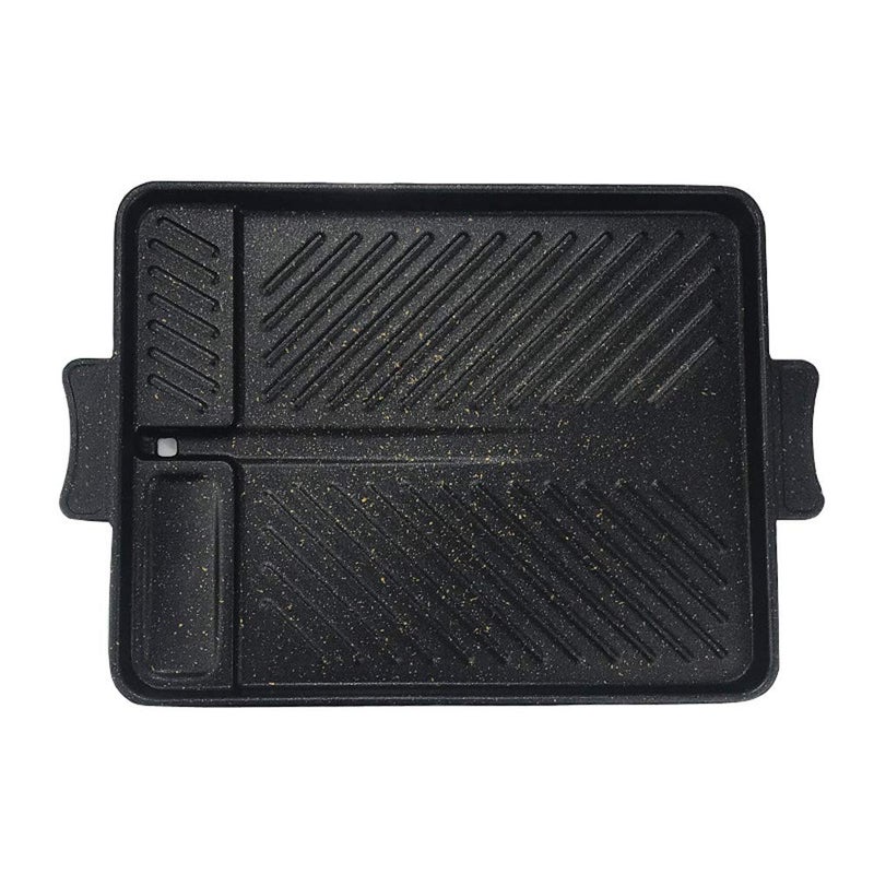 CHYIR Koreanstyle Nonstick Smokeless Rectangular Grill Pan Baking Tray Barbecue Hot Plate for Indoor Outdoor BBQ