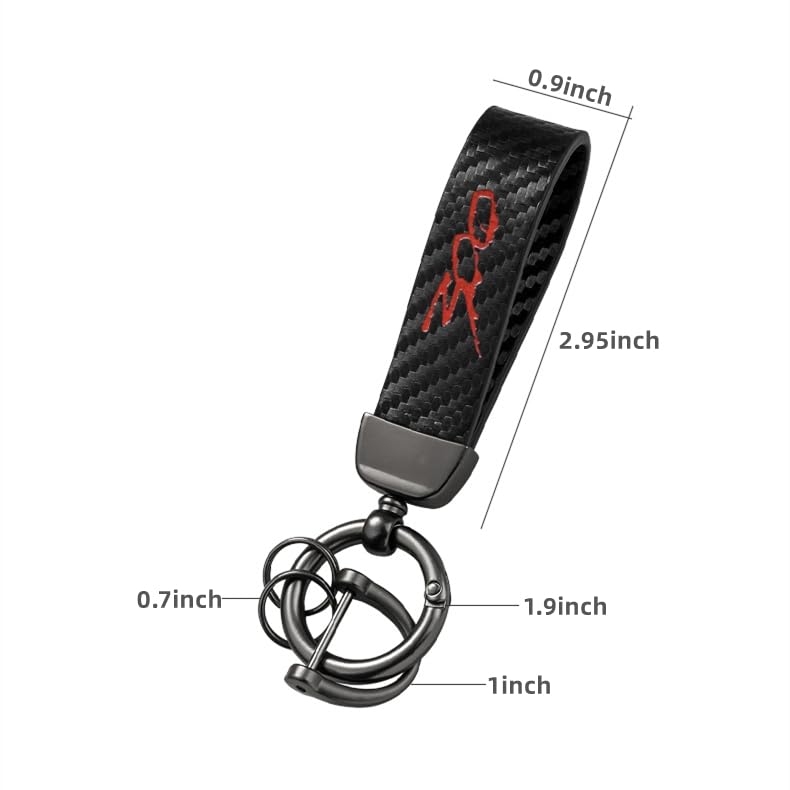 HUIANTS Carbon Fiber Style Car Keychain 300 Emblem Microfiber Leather Key Chain Compatible with Chrysler 300 300C 300S Accessories - Image 4