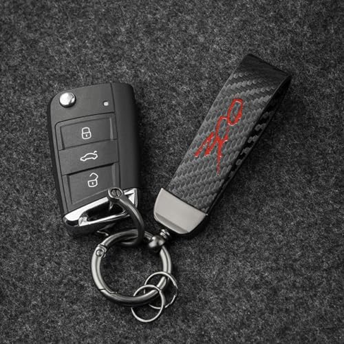 HUIANTS Carbon Fiber Style Car Keychain 300 Emblem Microfiber Leather Key Chain Compatible with Chrysler 300 300C 300S Accessories - Image 2