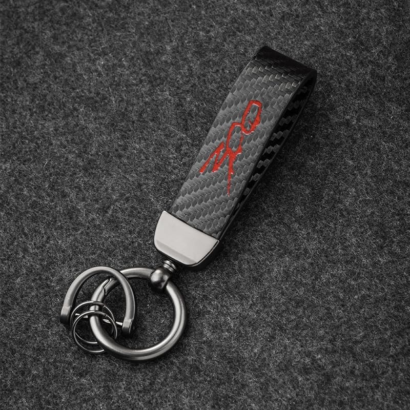 HUIANTS Carbon Fiber Style Car Keychain 300 Emblem Microfiber Leather Key Chain Compatible with Chrysler 300 300C 300S Accessories - Image 5