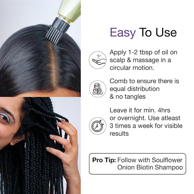 Soulflower Soulflower Rosemary Lavender Hair Oil for Healthy Hair Scalp Hair Roots 100 Pure Natural Undiluted Coldpressed Oil 225ml Pack of 2 - Image 2