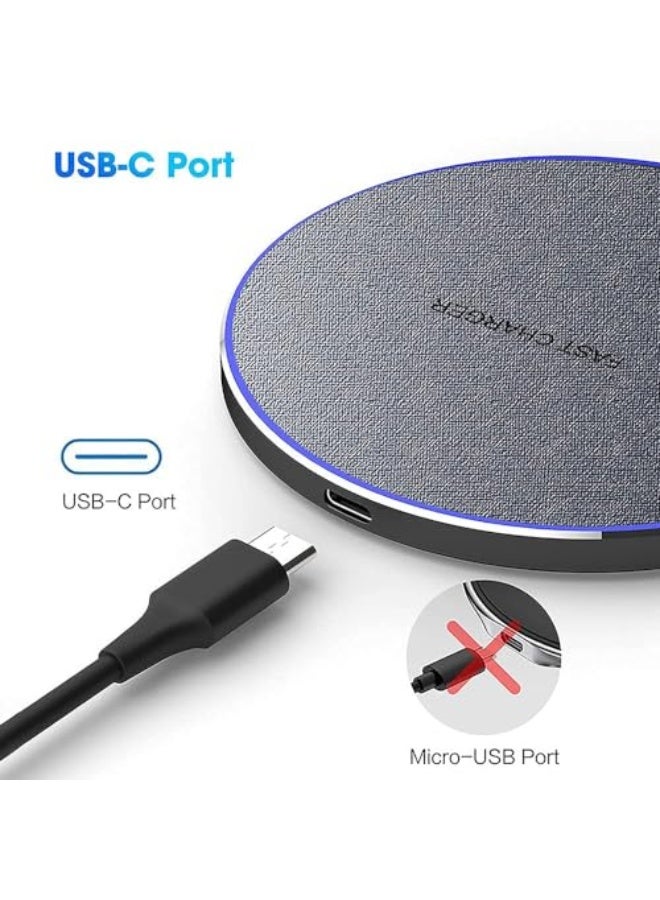 20W Fast Wireless Charger, Max Wireless Charging Pad for iPhone 16/15/14/13/12/SE/11, for Galaxy S24/S23/S22/S21/S20, for Galaxy Buds/Buds+ (Fabric Grey) - Image 5