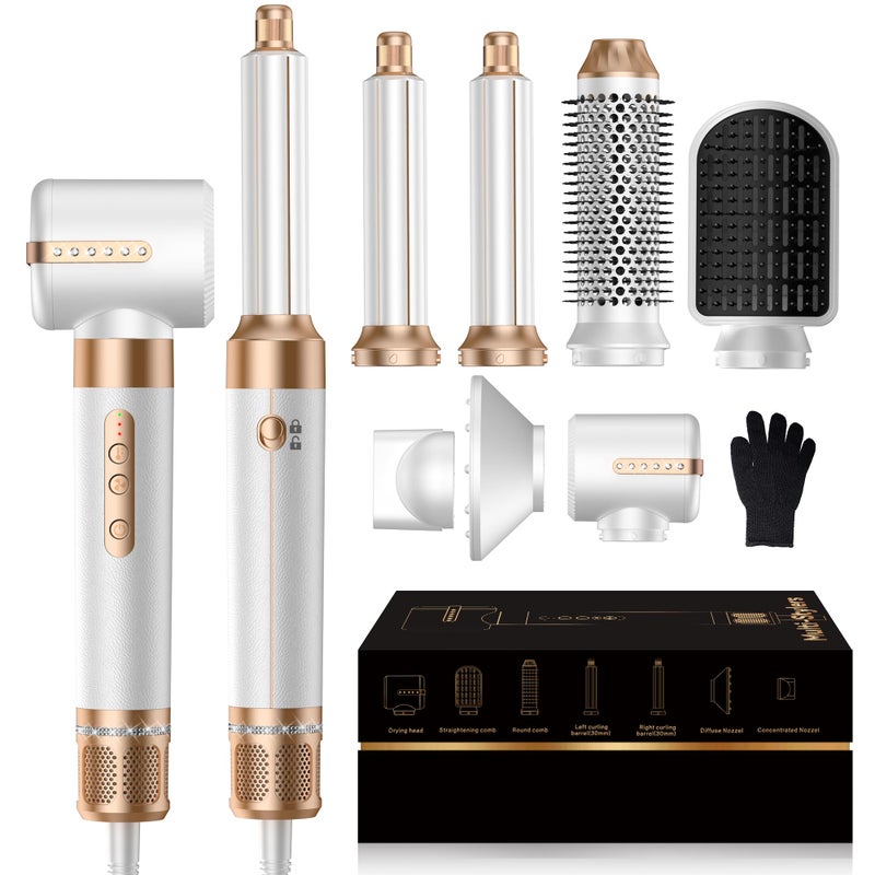 Yitrust Blow Dryer Brush 7 in ONEï¼ŒAutowrap Curling Wand, 110,000 RPM High-Speed Negative Ionic Hair Dryer with Diffuser Concentrator, Round Brush Blow Dryer Air Styler, Volumizing Hair Styling Tools - Image 1