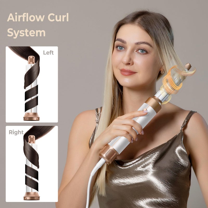 Yitrust Blow Dryer Brush 7 in ONEï¼ŒAutowrap Curling Wand, 110,000 RPM High-Speed Negative Ionic Hair Dryer with Diffuser Concentrator, Round Brush Blow Dryer Air Styler, Volumizing Hair Styling Tools - Image 3