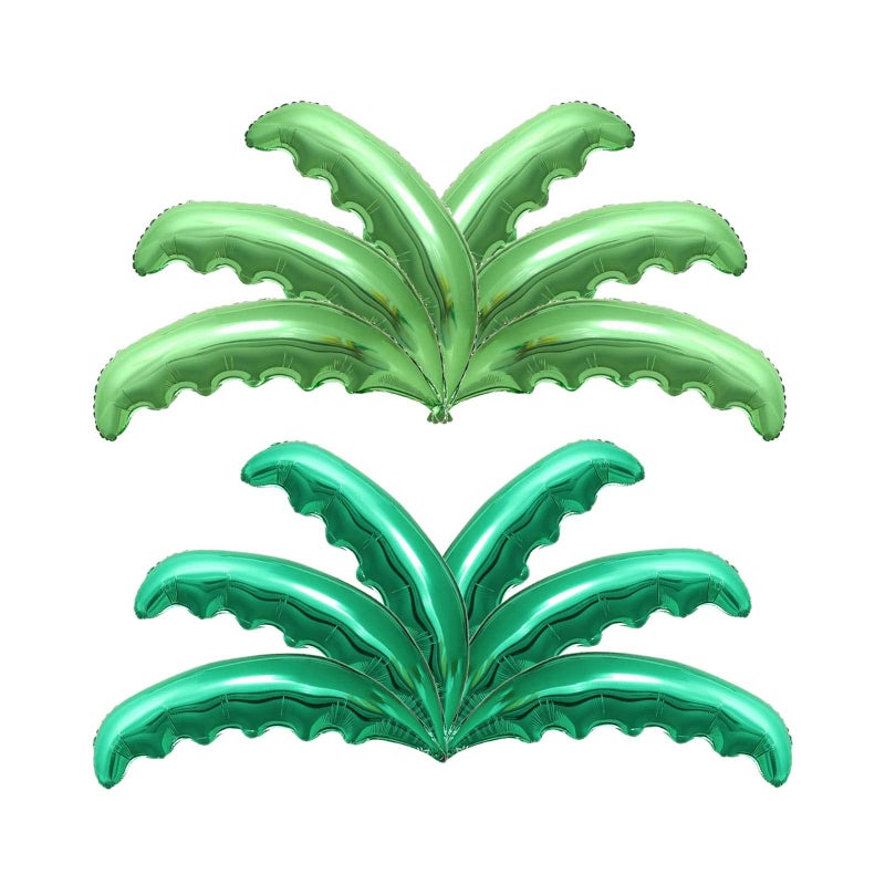 Creaides 12pcs Palm Tree Leaves Balloons Helium Foil Green Coconut Tree Leaves Balloons for Birthday Wedding Baby Shower Hawaii Luau Tropical Party Decorations - Image 3