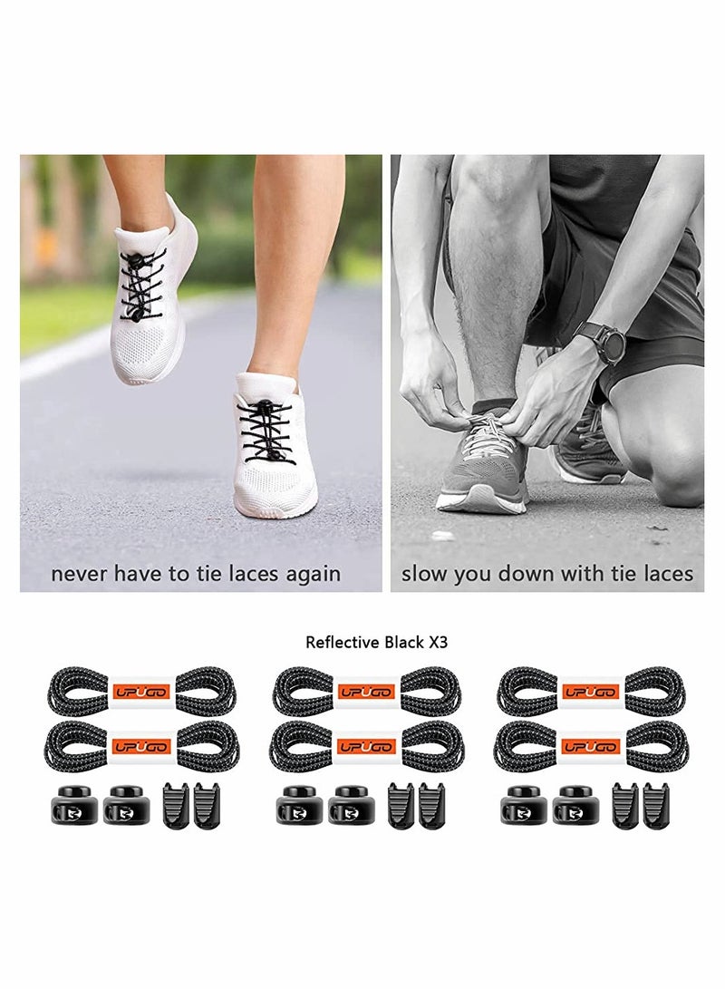 KASTWAVE Elastic No Tie Shoelaces,  Heavy Duty Reflective Shoe Laces for Kids and Adults - Image 3