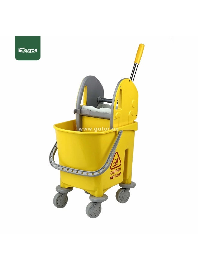Single Mop Bucket Trolley | 22LTR-Yellow