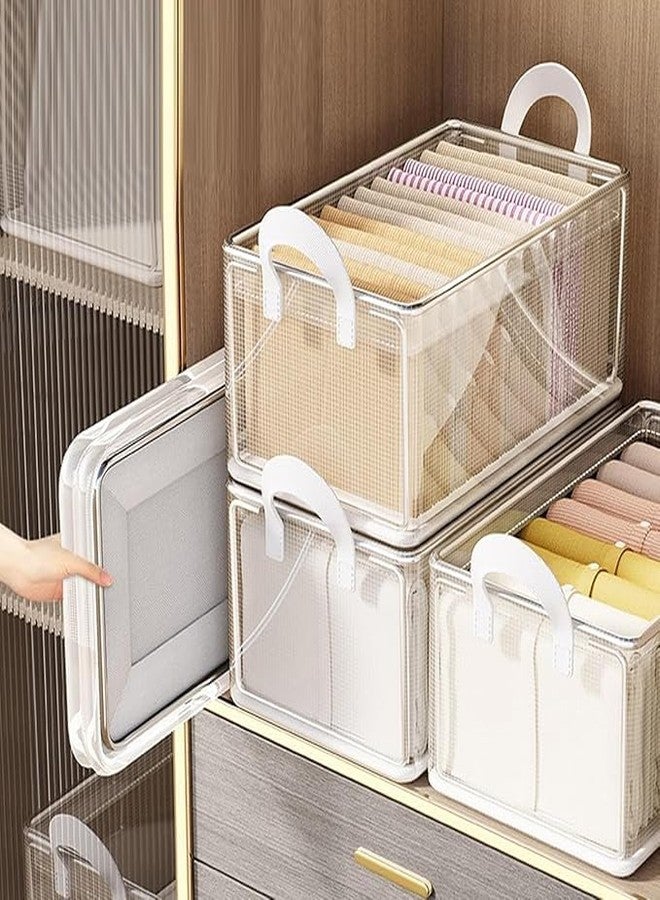 Sinbyuer Transparent Clothes Organizer Storage Box/Steel Frame Wardrobe Organizer/Foldable Clothes Storage/Transparent Clothes Storage Box - Image 1