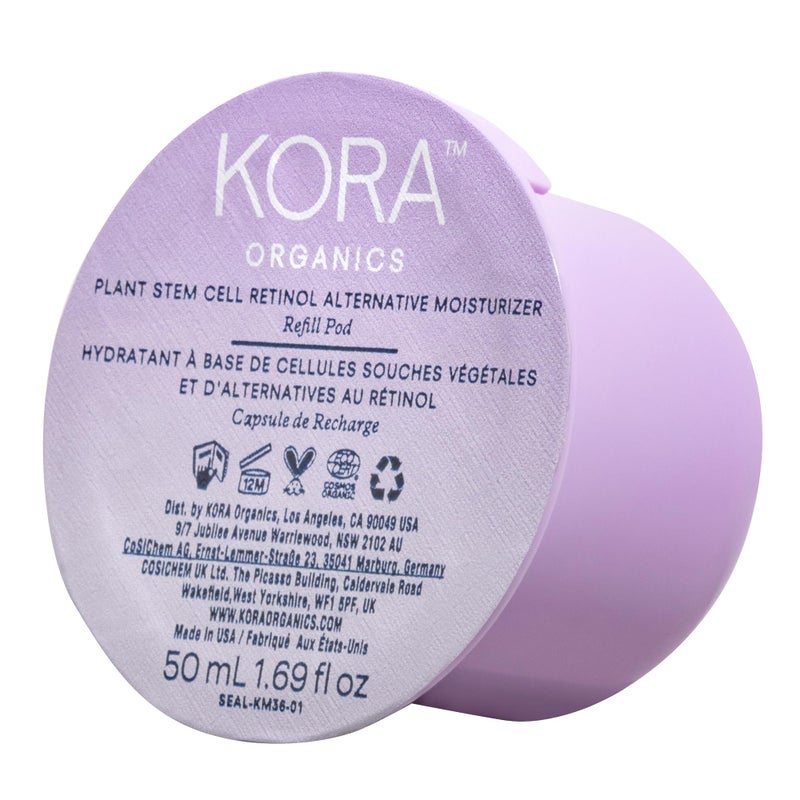 KORA Organics Plant Stem Cell Retinol Alternative Moisturizer Refill Pod, Active Retinol Alternative Smooths Wrinkles & Firms Skin, Face Moisturizer for Women & Men, Certified Organic, 1.69 fl oz - Image 1