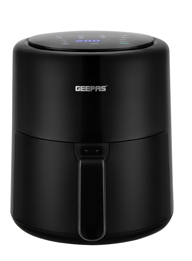 GEEPAS 4.0 L Digital Air Fryer with Vortex Air Frying Technology/ Multiple Function, 1-60 Min Timer, Temperature 80-200 Degree Celsius/ Touch Screen Control, 8 Preset Programs, Ideal for Fries, Steak, Chicken, Cake, Meat, Bread, etc. 4 L 1500 W GAF37512T black - Image 1