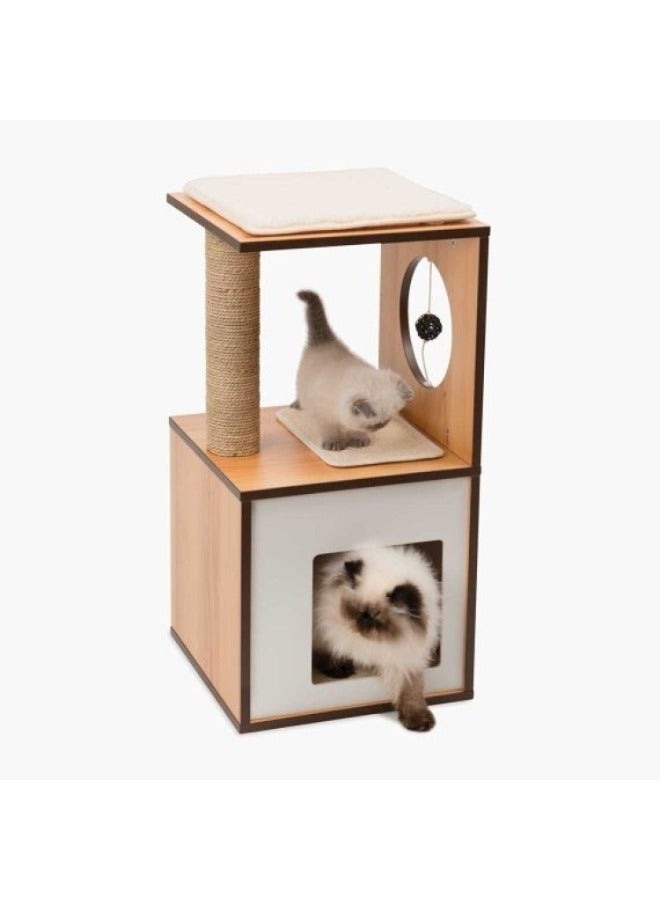 Catit Premium Cat Furniture V Box Small Walnut - Image 2
