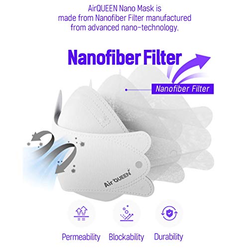 AIRQUEEN [10 Pack 3-Layers Nano-Filter Face Mask for Adult [Individually Packaged] [Made in South Korea] - Image 2
