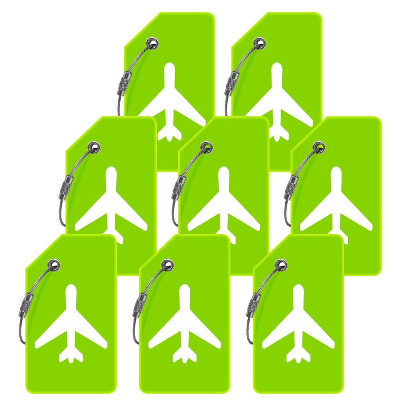 Luggage Tags: 3.7"*2" Green Silicone Bendable & Durable Privacy Protection - Quick Recognition Identifier for Travel Suitcases Backpacks Bags Cruise - Image 1