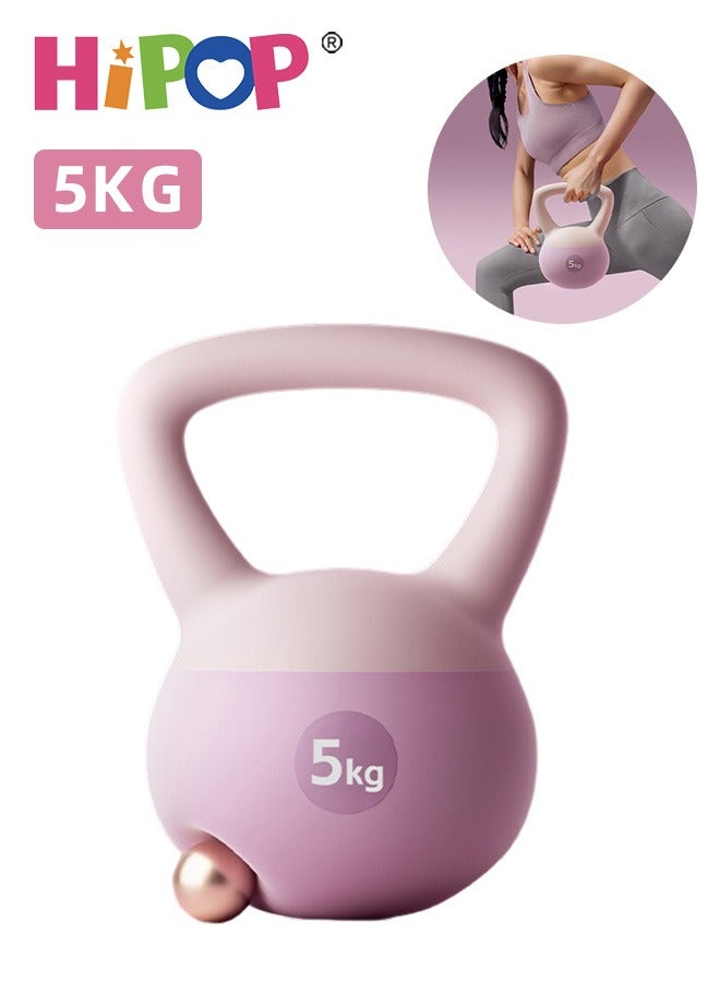 HIPOP 5KG PVC Soft Kettlebell, Strength Training Kettlebells with Iron Sand Inside, Fitness Kettlebell with Non-slip Handle for Weightlifting, Core Training, Squat, Body Shaping - Image 1