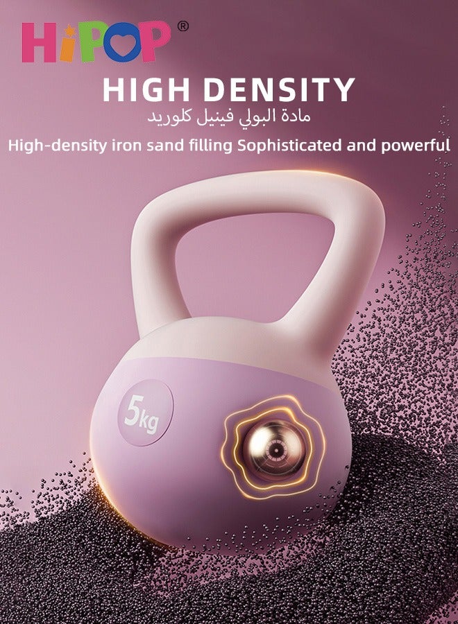 HIPOP 5KG PVC Soft Kettlebell, Strength Training Kettlebells with Iron Sand Inside, Fitness Kettlebell with Non-slip Handle for Weightlifting, Core Training, Squat, Body Shaping - Image 3
