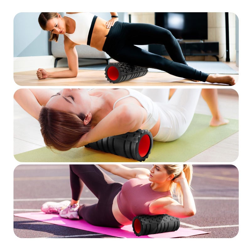 Krightlink Foam Roller for Deep Tissue Massager, 13" High Density Exercise Patented Roller for Muscle Massage and Myofascial Trigger Point Release Back Roller for Fitness, Yoga and Pilates (Black) - Image 5
