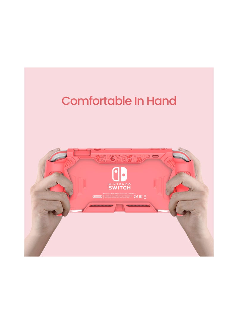 SYOSI Smart Switch Lite Protective Case for Nintendo, Daily Gift Ergonomic Sturdy Full Protection Gift Idea Thumb Grip Caps Coral - Image 5