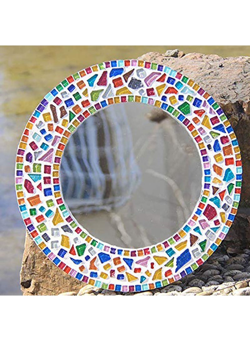SYOSI Mixed Color Irregular Crystal Mosaic Tiles, Shine Crystal Stained Glass Assorted Shapes Mosaic Tile for Craft Bathroom Kitchen Home Decoration, DIY Art Projects (Mix Color Series, 200g) - Image 2