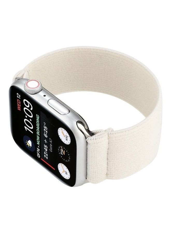 NIBEMINENT Solid Colour Silicone Replacement Strap Watchband For Apple Watch Series 1/2/3/4/5/6/7/SE 42-44-45mm White - Image 3