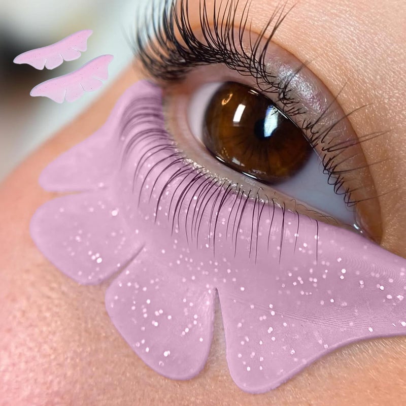 PERMANIA Silicone Under Eye Pads, Soft Lash Lift Rods Extreme Eyelash Curler Reusable for Lower Lash Perm Makeup Beauty Tool (Pink) - Image 1