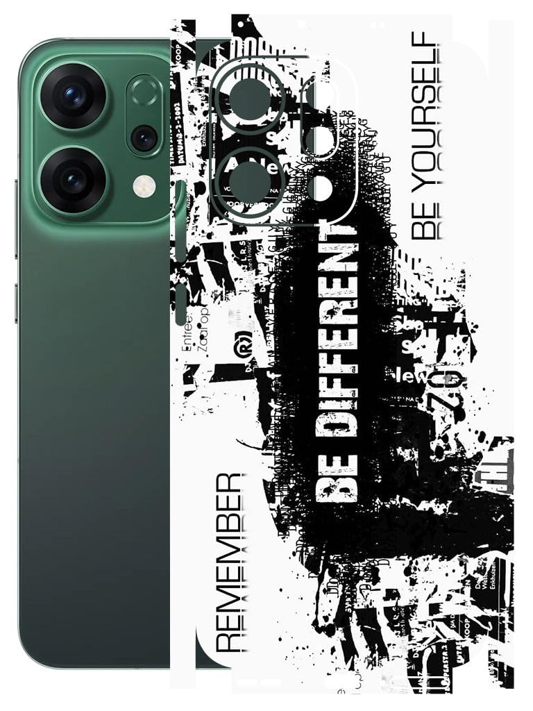 AtOdds Mobile Skin Sticker Wrap | Compatible for Oppo Reno 14 (5G) | Scratchproof Matte Finish | Full Coverage for All Sides & Camera Protection (Be Different) - Image 1