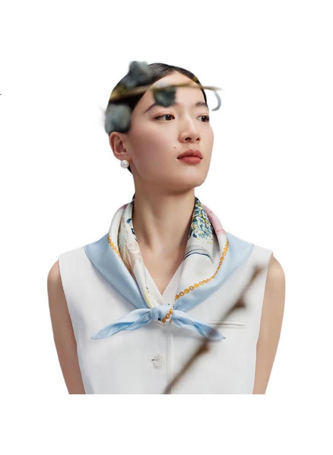 Wanshili Silk Scarf For Women, 100% Mulberry Silk Square Scarf, Neck Scarf, Gift For Mom, Holiday Gift, Gift Box, Mengyao - Image 1