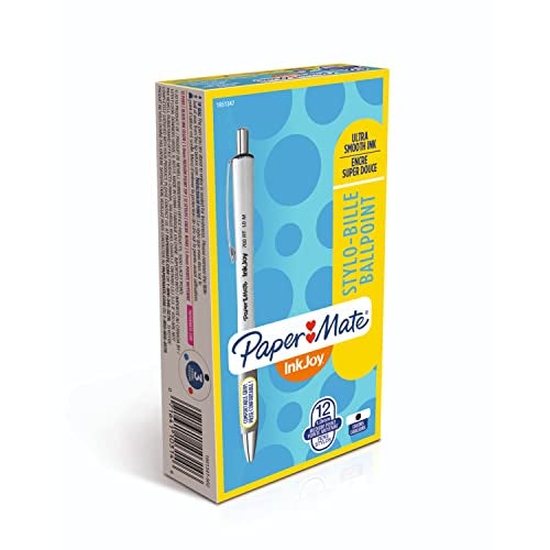 Paper Mate InkJoy 700RT Retractable Ballpoint Pens Medium Point White Barrel Black Ink 12 Count - Image 1