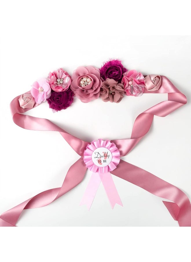 Baby Noah Baby Noah Bee Shower Mommy Sash Pregnancy Sash Keepsake Shower Flower for Gender Reveal (Lavender Pink)  - Image 2